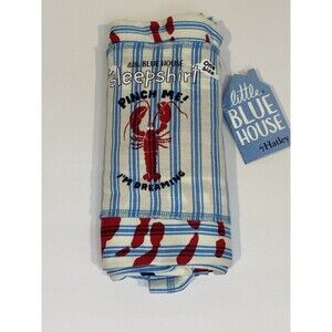 Hatley Little Blue House Lobster Sleepshirt NWT Women Cotton Nightshirt One Size